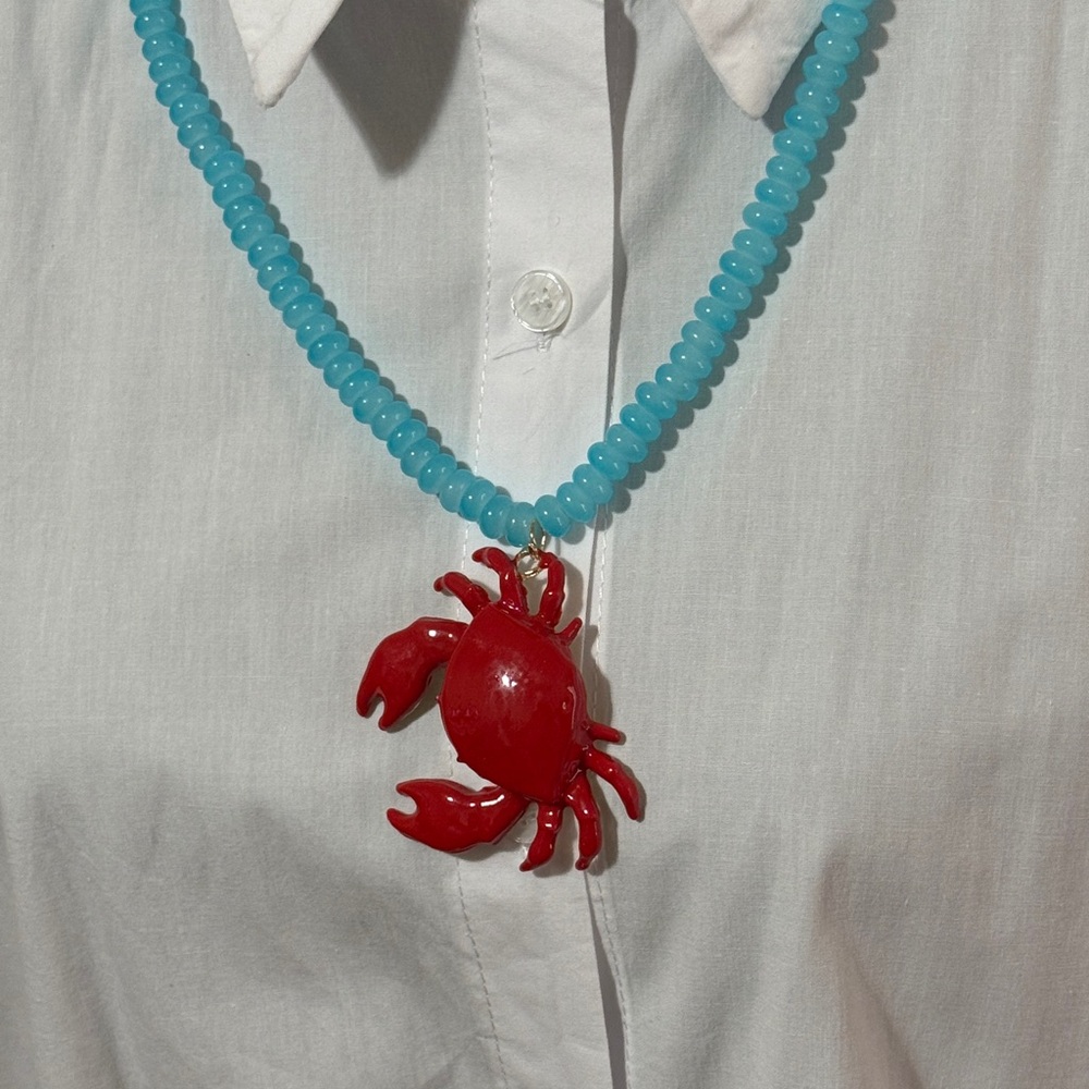 Red Crab Necklace and Lobster Earrings Set NEW - Picture 2 of 4